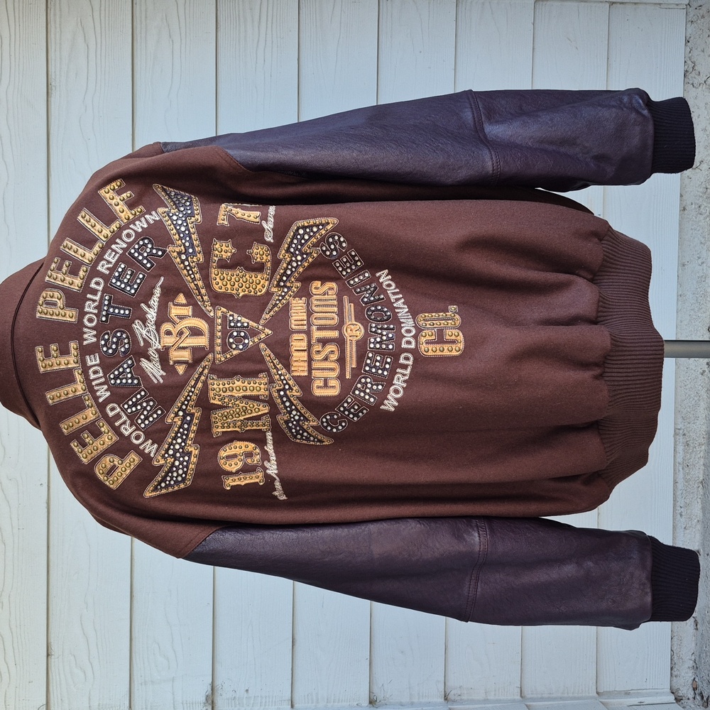 PELLE PELLE Marc Buchanan Master Ceremonies Stud Leather Wool Sz 4XL Mens Jacket